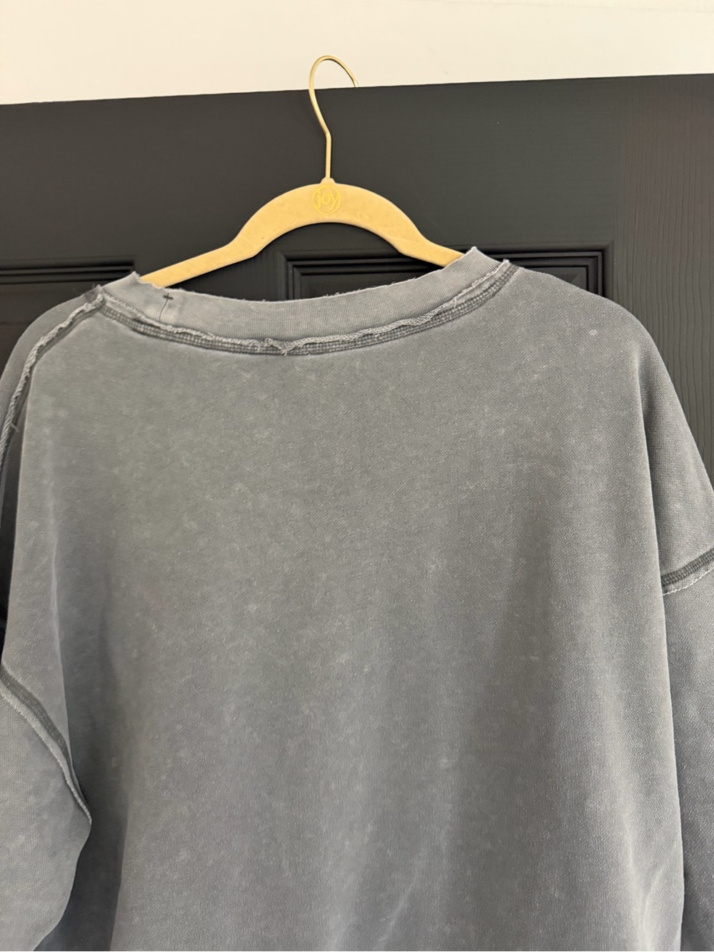 FP Movement by Free People Washed Charcoal Oversized Metti Distressed Crewneck - Picture 9 of 10